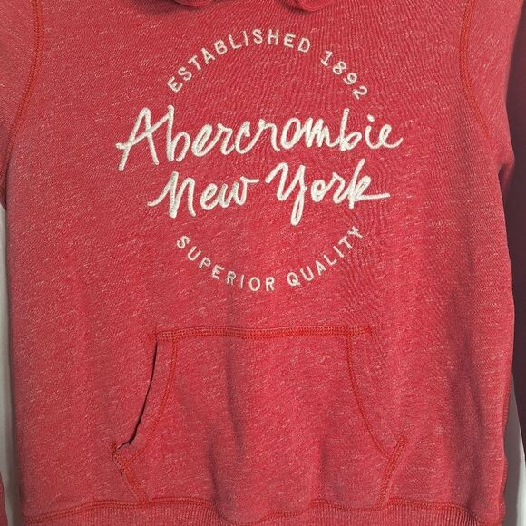 Abercrombie & Fitch Womens Red Pullover Hoodie Sweatshirt Y2K Preppy Medium - Picture 3 of 10